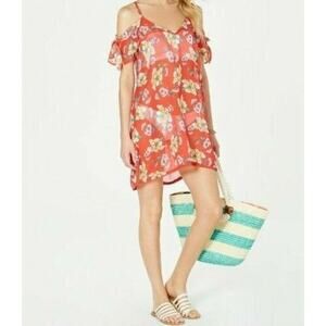 Miken Swimsuit Cover Up Juniors Size XL Dress Red Resort Beach NEW